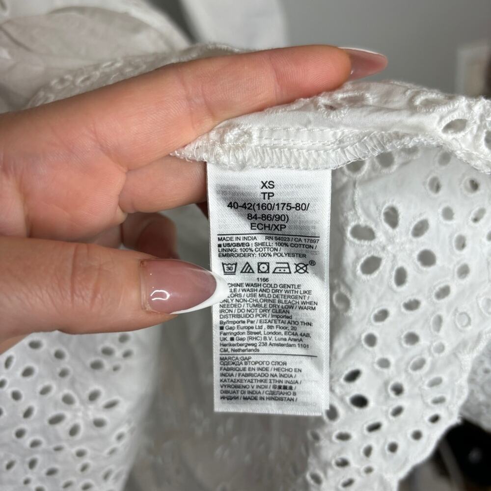 NWT Gap Cotton Eyelet Mini Dress White - Picture 12 of 12
